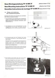 Bedienungsanleitung-Operating Instructions für Thorens TP 16 MK4 - Bild 1 von 1