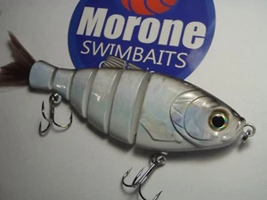 Swimbait Morone Two Personalizado Blanco Niño Sombra Articulados Baños 7" Señuelo bajo - Imagen 1 de 6
