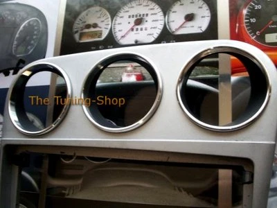 3x Anelli Alluminio Strumenti Calibri Anelli Cromati Per Alfa Romeo 156 03-05 - Immagine 1 di 4