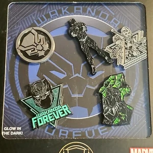 Marvel Black Panther Wakanda Forever Smalto Set di 5 Spille Esclusivo 2021 - Foto 1 di 6