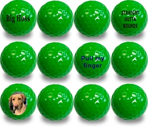 Personalized Neon Green Golf Balls - 12 Pack - Picture 1 of 5