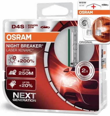 Osram D4S 12/24V 35W XENARC NIGHT BREAKER LASER +200% 2Stk.+W5W OL - Bild 1 von 4