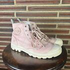 Palladium Pampa Boots High Top Zip Rose Pink Lace Up Cap Toe Ankle Womens Sz 10