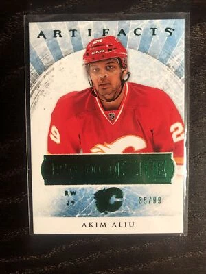 Akim Aliu 2012-13 Upper Deck Artifacts Rookie Emerald /99 Calgary Flames - Image 1 of 2