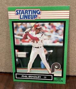 PHIL BRADLEY 1989 KENNER STARTING LINEUP CARD - PHILADELPHIA PHILLIES