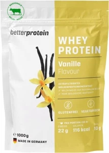 Whey, Protein Vanille 1kg - Deutsches Eiweißpulver, zum Muskelaufbau als Beutel, - Bild 1 von 7