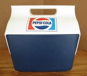 Vintage Pepsi Cola Logo Igloo Lunchmate Cooler 1985 Blue Base - Picture 1 of 12