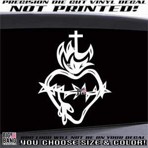 Sacred Heart of Jesus Christ Vinyl Decal Sticker Catholic Christianity Believer - Picture 1 of 4