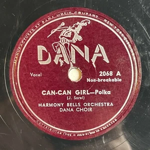 10" 78 RPM-Harmony Bells Orchestra-Can-Can Girl Polka/Tick-Tock Polka/Dana 2068 - Picture 1 of 4