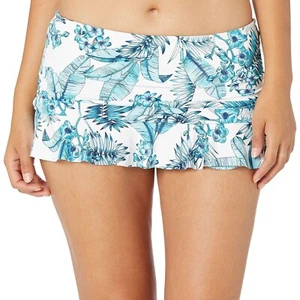 La Blanca moderner Bikini-Badeanzugunterteil mit Rock und Rüsche in blau Größe 10 - Bild 1 von 2