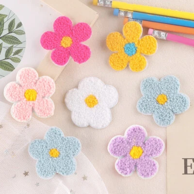 10PCS Flower Iron On Patches Embroidered Chenille Applique Sticker Sewing DIY - Image 1 of 4