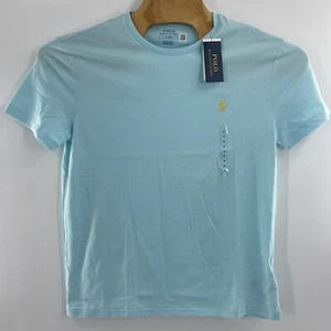 Polo Ralph Lauren Men's Aqua Blue Solid Classic Fit Crew-Neck Pocket T-Shirt - Picture 1 of 3
