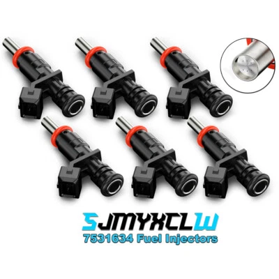 7531634 Genuine Set of 6 Fuel Injectors 13537531634 For 2007-2012 BMW X3 - Image 1 of 4