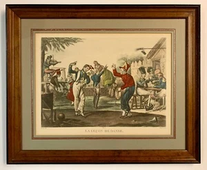 Antiker Druck Lithographie Französisches Militär Soldaten Tanzunterricht Charles Aubry - Bild 1 von 10