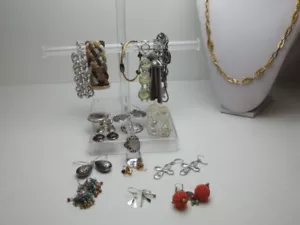 Lot of Vintage Fashion Bohemian costume jewelry-clip earrings, necklace,etc - Picture 1 of 5