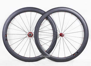 Juego de ruedas de carbono Sapim de 50 mm ruedas de bicicleta de carretera tubular 700C 3 k borde mate Novatec 11s - Imagen 1 de 9