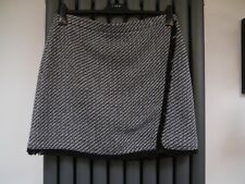 Bnwot New M&S Collection Black mix tweed look faux wrap skirt size 16 regular