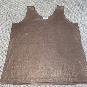 Camiseta sin mangas Chicos Travelers para mujer, talla 3 XL16, dorada bronceada, brillante fiesta de vacaciones - Imagen 1 de 5