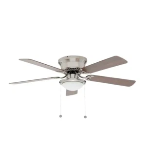 hugger 52 in. led indoor brushed nickel ceiling fan with light kit - Picture 1 of 1
