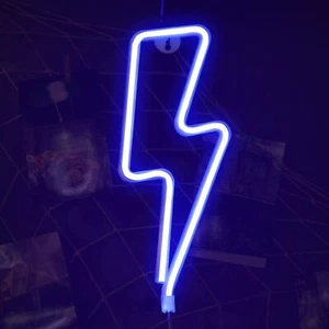 LED Neon Light Lightning Shape Indoor for Decoration Living Room, Birthday Party - Picture 1 of 6