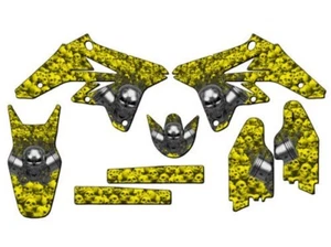 2007-2009 RMZ 250 FLAMING GEARHEAD Yellow Senge Graphics Kit Compatible with - Picture 1 of 4