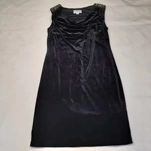 Ronni Nicole Dress Womens Size 16 Black Evening Jewel Shoulders Cowl Neck - Picture 1 of 11