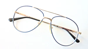 Montura de gafas deportivas gafas metal mujer/hombre 54-16 azul oscuro dorado talla M - Imagen 1 de 4
