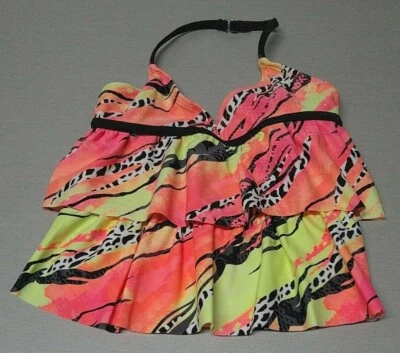 Traje de baño Top Tankini Op Girls talla XS 4-5 LINDO estilo en capas multicolor  Foto 1 de 4
