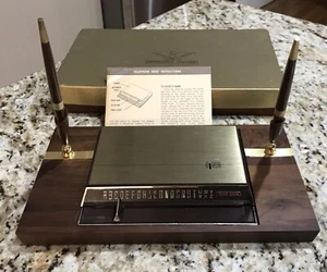 Vintage NOS American Walnut Schreibtisch Zubehör Park Sherman UNBENUTZT Telefon Index Stift Set - Bild 1 von 6