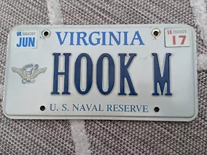 HOOK M (HOOK EM) Genuine Virginia License Plate University of Texas Navy Reserve - Picture 1 of 2
