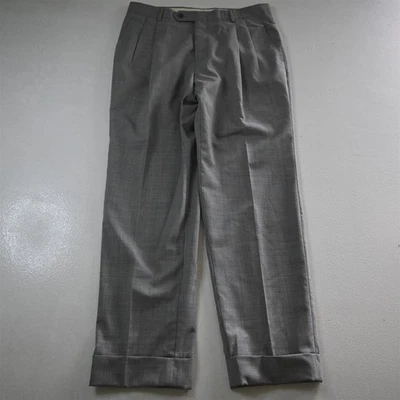 Pantalones de vestir Hart Schaffner Marx 30x30 gris 100 % lana plisados puños cintura alta Foto 1 de 4