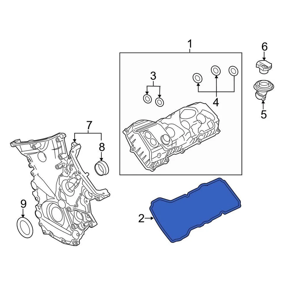 For Lincoln Navigator 18-21 Lincoln HL3Z6584A Right Engine Valve Cover Gasket Foto 1 de 1