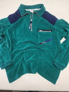 Vintage Columbia Sport Fleece Sweatshirt Herren Large grün blau 1/4 Reißverschluss - Bild 1 von 15