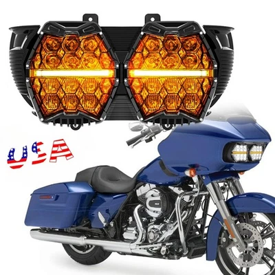 Lámpara de circulación diurna LED doble faro E24 para Harley Road Glide 2015-2023 Foto 1 de 4