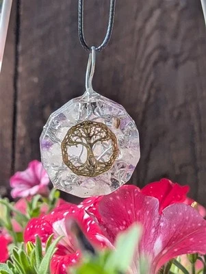 Розовый кварц и аметист звезда оргонит ожерелье, для мира и любви - Изображение 1 из 4