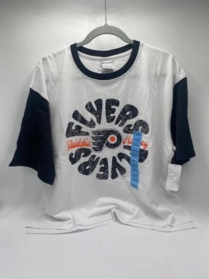Camiseta gráfica cropped feminina NHLPhiladelphia Flyers grande ou X-grande - Imagem 1 de 4