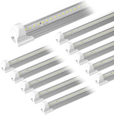 SZHLUX 10 Pack LED Shop Light 4FT 42W 5000K Daylight White Linkable Integrated Fixture