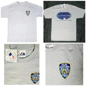 NEW YORK YANKEES NYPD MLB Allstar Game TSHIRT Majestic Mens Sz L 2008 Gray NEW! - Picture 1 of 8
