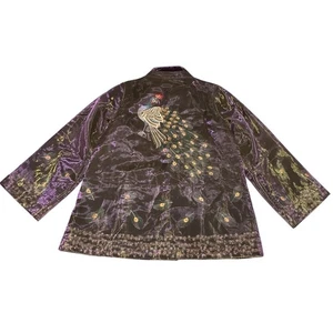 Vintage Dream Keeper Coat Peacock Bird Expect Miracles S/M Boho Embroidered - Picture 1 of 17