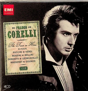 FRANCO CORELLI Icon: The Tenor as Hero 4-CD NEW Box Italian Songs/Norma/Aida etc - Picture 1 of 2