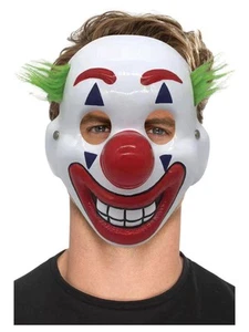 Smiffys 50026 PVC Clown Mask, with Hair & Elastic Strap, Unisex Adult, Blue, One - Picture 1 of 1