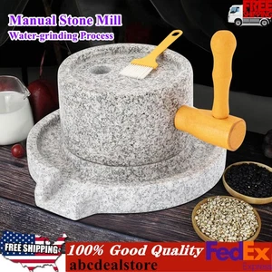Manual Stone Mill/ Grinder Natural Granite Grinder Millstone Smal Kitchen Tools - Picture 1 of 19