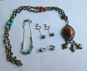 Southwestern Look Halskette mit Anhänger, Armband und 2 Sets Ohrringe JL - Bild 1 von 5