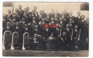 Mitcham Town Band - Adelaida Australia del Sur ANTIGUA POSTAL con foto real c1908 - Imagen 1 de 3