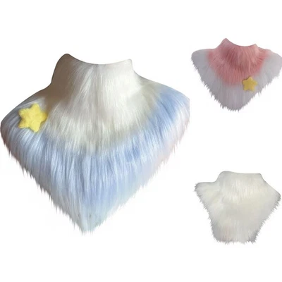 1 pieza cuello falso de piel sintética con forro interior animal cosplay cuello falso Foto 1 de 3