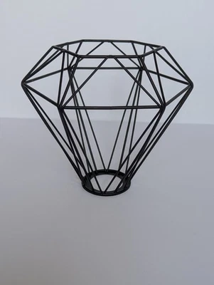 Juego de 3 cortinas de luz geométricas industriales modernas de metal negro mate Foto 1 de 4