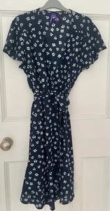 Seraphine Maternity Wrap Dress Size 12, Blue Floral - Picture 1 of 3