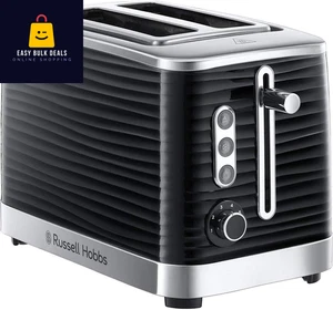 2 Slice Toaster Wide Slots High Lift 6 Levels Black LED Frozen Reheat 1050W - Picture 1 of 6