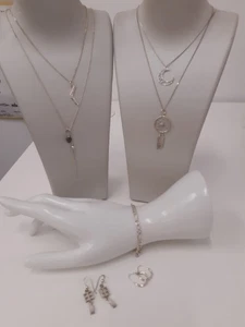 Pretty 7 Piece 925 Sterling Silver Bundle Necklaces Bracelet and Earrings 18.32g - Picture 1 of 13