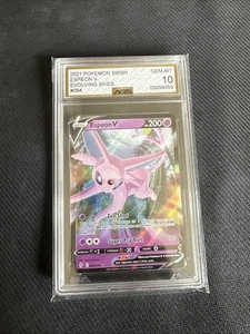 Pokemon TCG Espeon V 064/203 Swsh07: Evolving Skies Holo AGS 10 - Picture 1 of 2